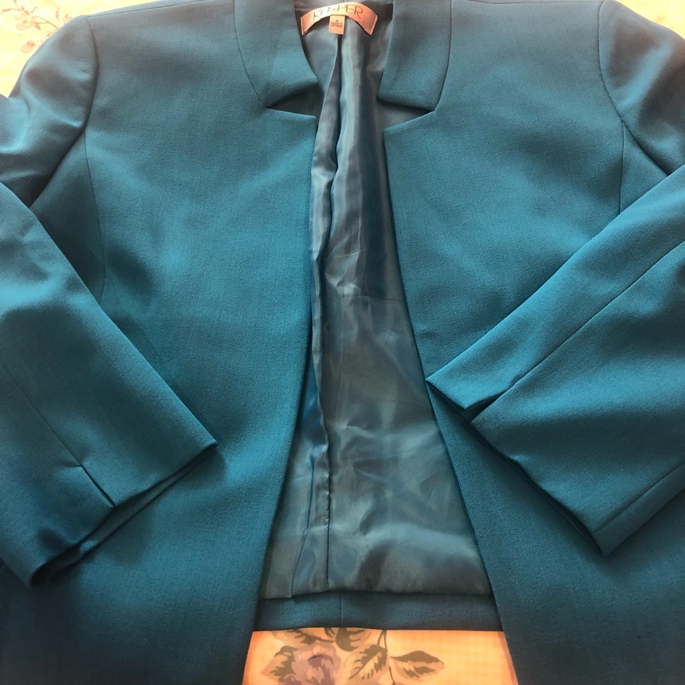 Kasper Blazer  - Teal and Cropped